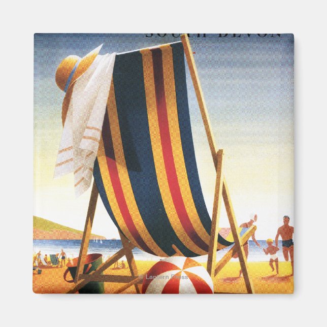 British Railways Beach Chair und Ball Poster Magnet (Vorne)
