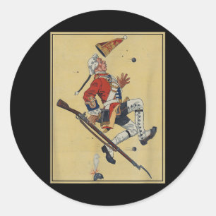 British Redcoat Soldier Dodges Bullets - Amerikane Runder Aufkleber