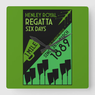 British River Thames Regatta Quadratische Wanduhr