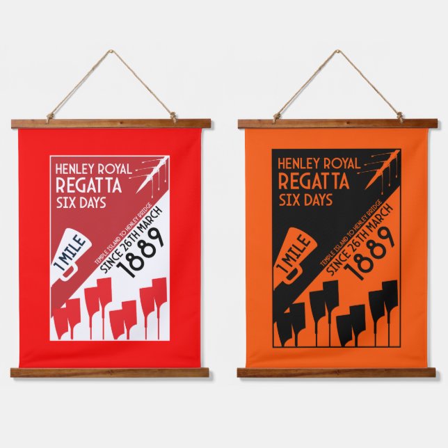 British River Thames Regatta Wandteppich Mit Holzrahmen (Doppelt)