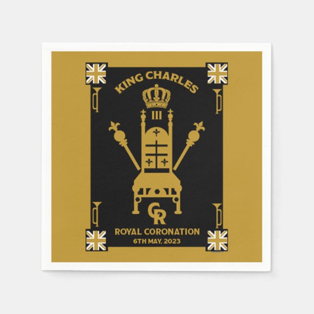 British Royal Coronation King Charles III Serviette (Vorderseite)