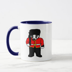 British Royal Guard UK Badger Beefeater Cartoon Tasse