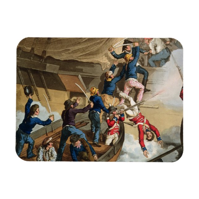 British Sailors Boarding a Man of War, graviert vo Magnet (Horizontal)