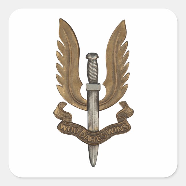 British SAS Quadratischer Aufkleber (Vorderseite)