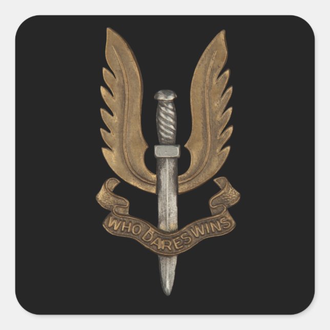 British SAS Quadratischer Aufkleber (Vorderseite)