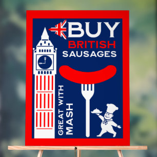 British Sausages Food Nostalgie Acrylschild
