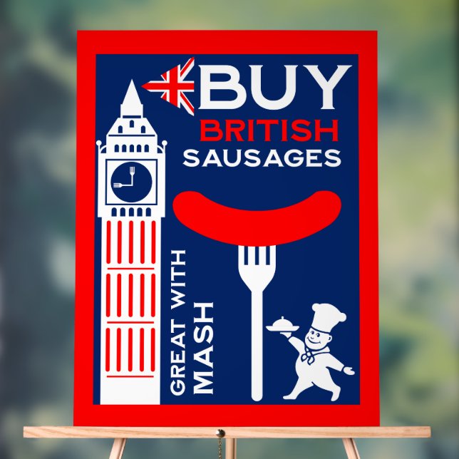 British Sausages Food Nostalgie Acrylschild (Neutral)