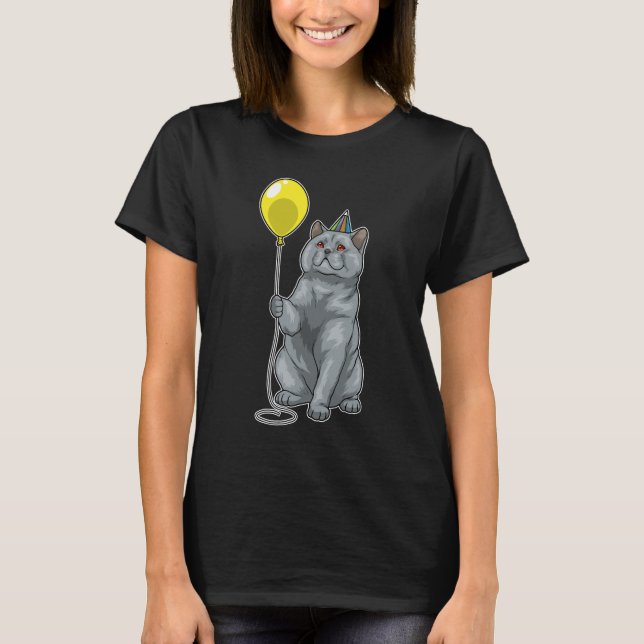British Shorthair Birthday Balloon T-Shirt (Vorderseite)