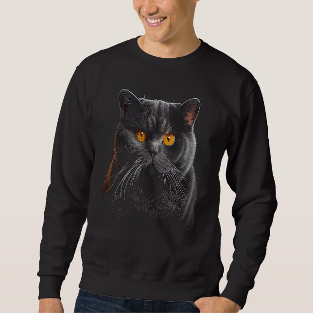 British Shorthair Cat 25 Sweatshirt (Vorderseite)
