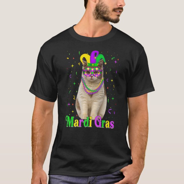 British Shorthair Cat Animals Mardi Gras Carnivals T-Shirt (Vorderseite)