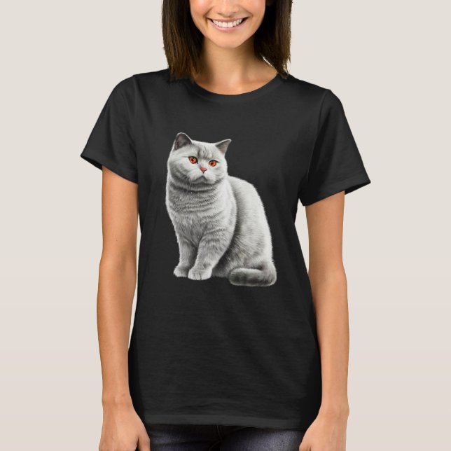 British Shorthair Cat Cat T-Shirt (Vorderseite)