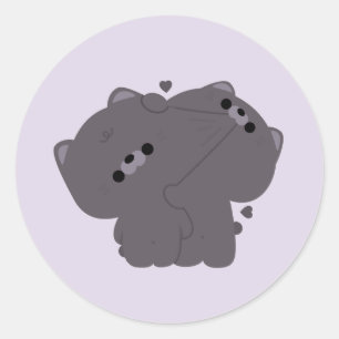 British Shorthair Cat Couple Runder Aufkleber