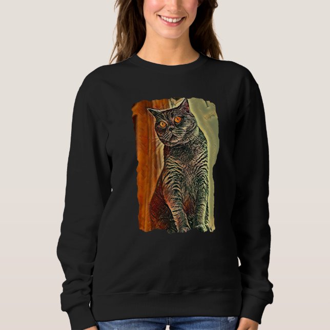 British Shorthair Cat Cute Cats Mom And Cat Dad Sweatshirt (Vorderseite)