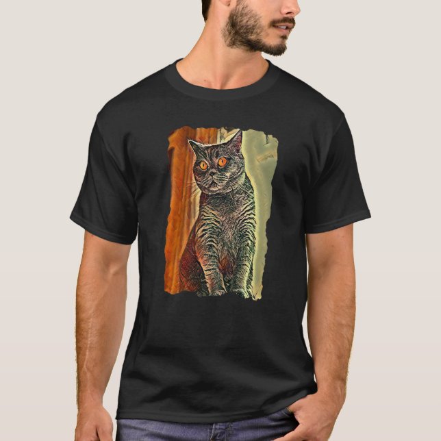 British Shorthair Cat Cute Cats Mom And Cat Dad T-Shirt (Vorderseite)