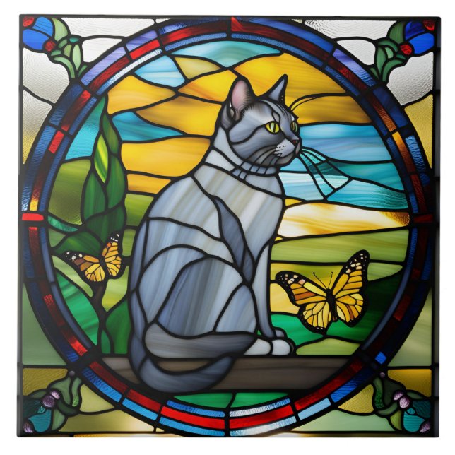 British Shorthair Cat Decorative Tile Fliese (Vorderseite)