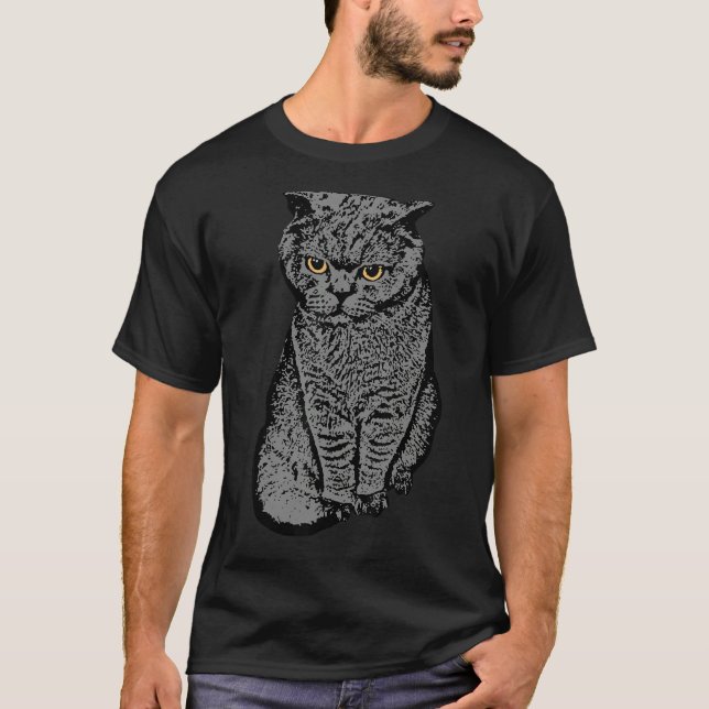 British Shorthair Cat  Feline Meow Kitty Tomcat An T-Shirt (Vorderseite)