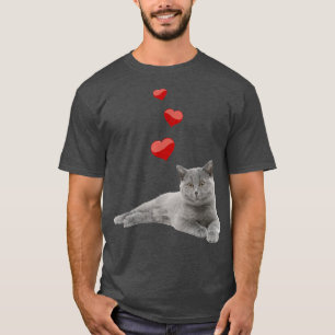 British Shorthair Cat Heart Niedlich britisch  T-Shirt