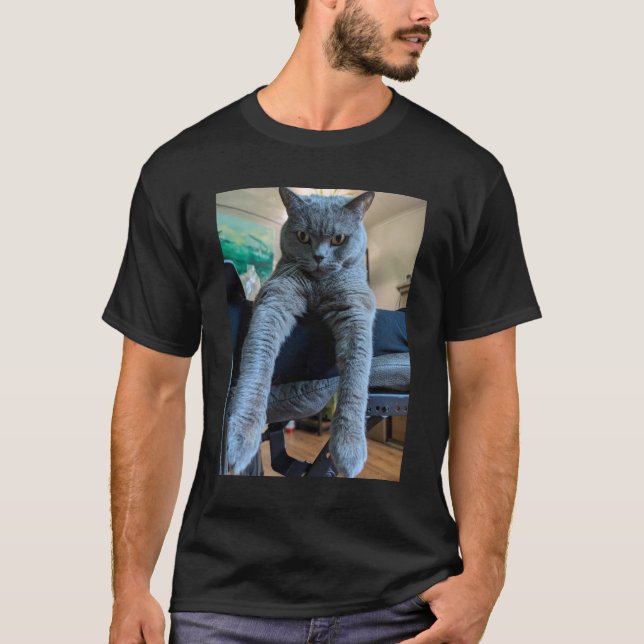 British Shorthair Cat Kitty Lay Hanging T-Shirt (Vorderseite)