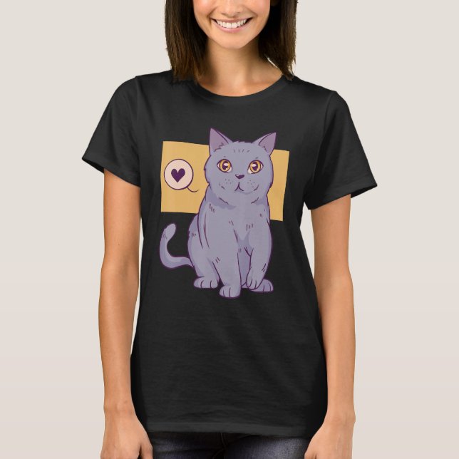 British Shorthair Cat Owner Animal  Cute T-Shirt (Vorderseite)