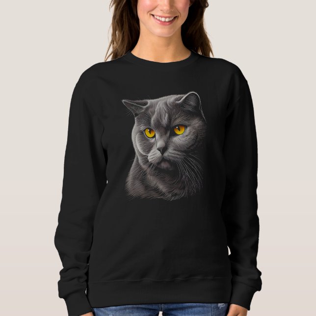 British Shorthair Cat Owner Owners Blue Cats  Grap Sweatshirt (Vorderseite)