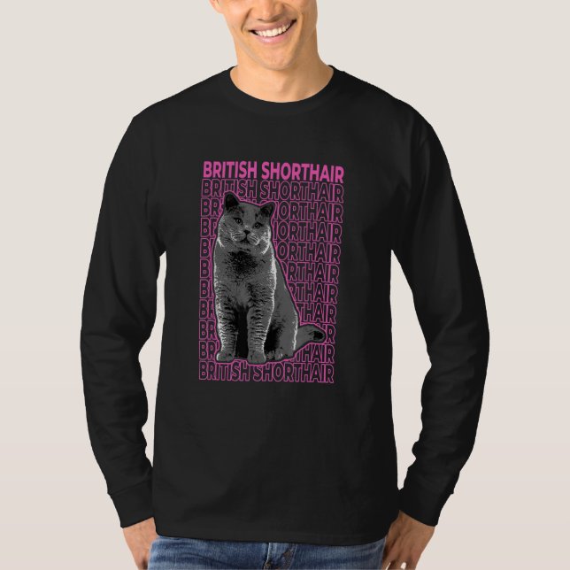 British Shorthair Cat Pastel Aesthetic T-Shirt (Vorderseite)
