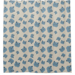 British Shorthair Cat Pattern Duschvorhang