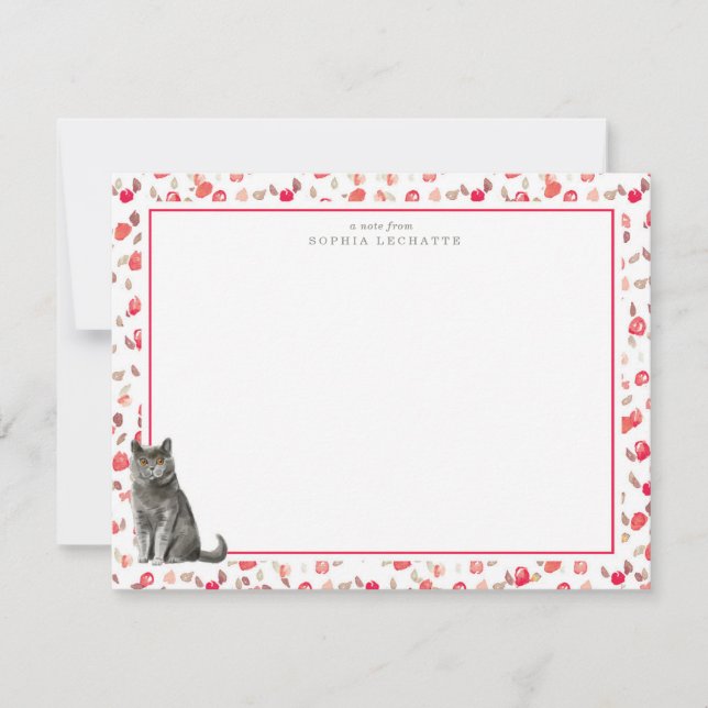 British Shorthair Cat Personalisiert Stationery Mitteilungskarte (Vorderseite)