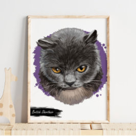 British Shorthair Cat Print | Cat Wall Print Poster