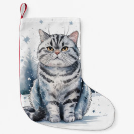 British Shorthair Cat Weihnachts-Weihnachtsfeierta Kleiner Weihnachtsstrumpf