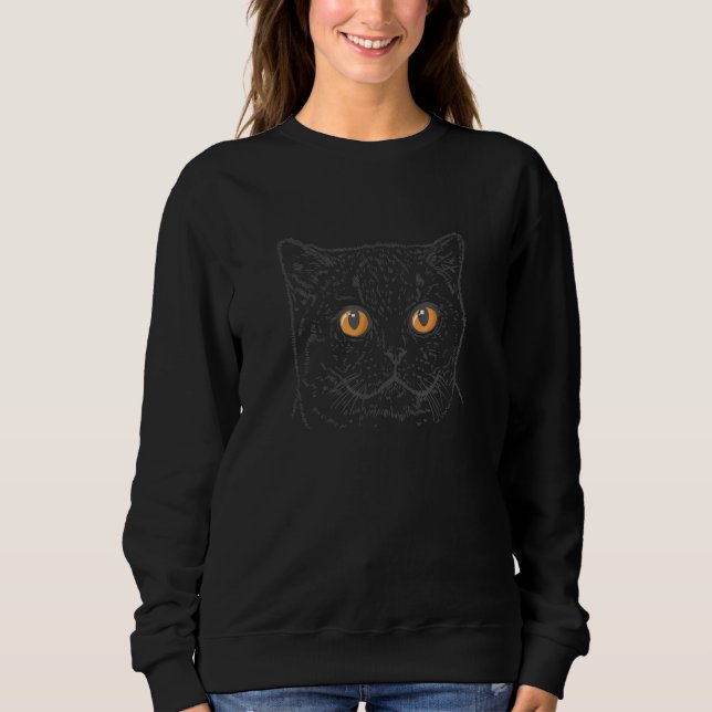 British Shorthair Cat with Copper Eyes Sweatshirt (Vorderseite)
