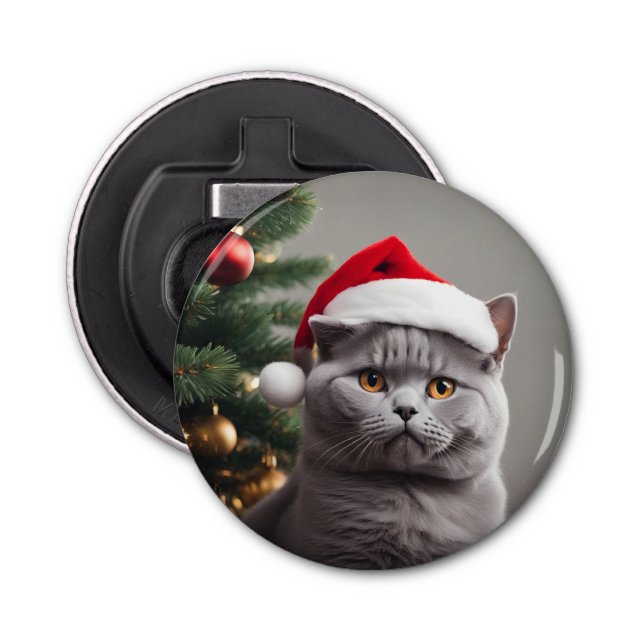 British Shorthair Christmas Flaschenöffner (Vorderseite)