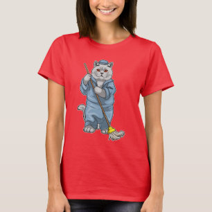 British Shorthair Cleaner Mop T-Shirt