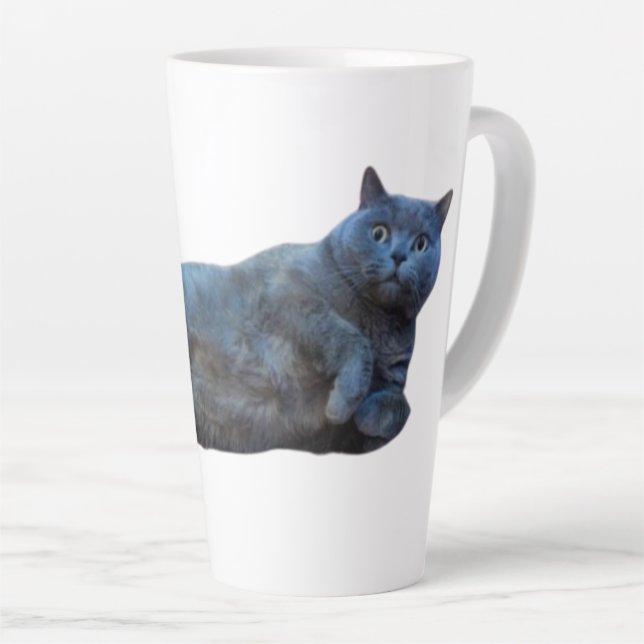 British Shorthair Kitty Cat Lay auf Seite Milchtasse (Rechte Ecke)