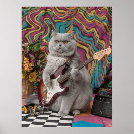 British Shorthair Rocker Poster
