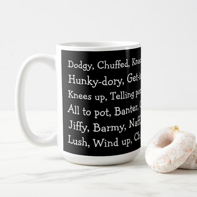 British Slang Kaffeetasse (Mit Donut)