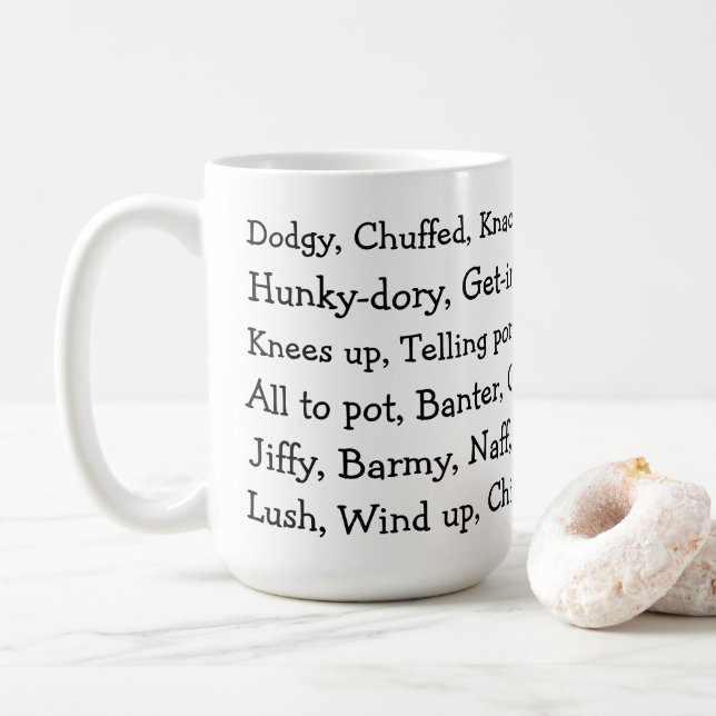 British Slang Kaffeetasse (Mit Donut)