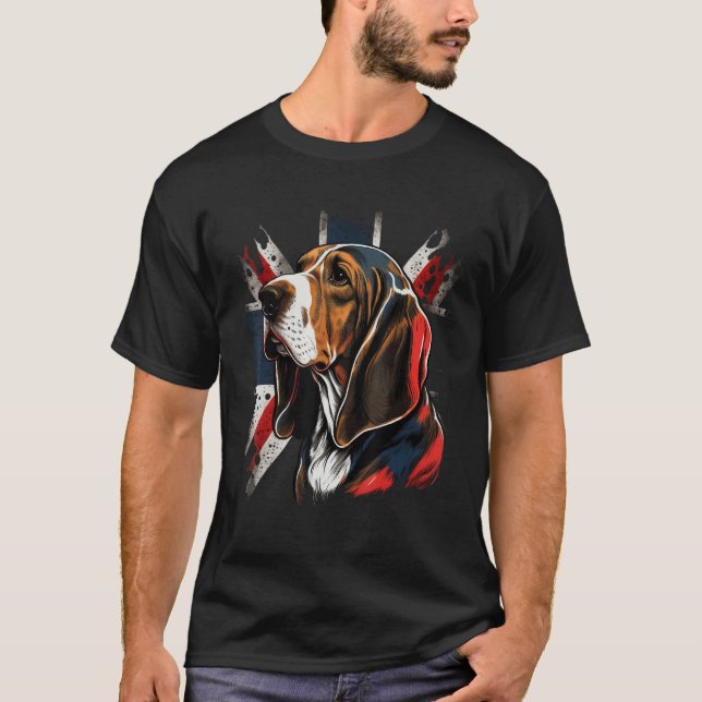 British UK Basset Hound on Great Britain Basset Ho T-Shirt (Vorderseite)