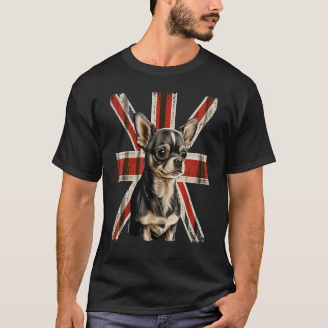 British UK Chihuahua on Great Britain Chihuahua T-Shirt (Vorderseite)