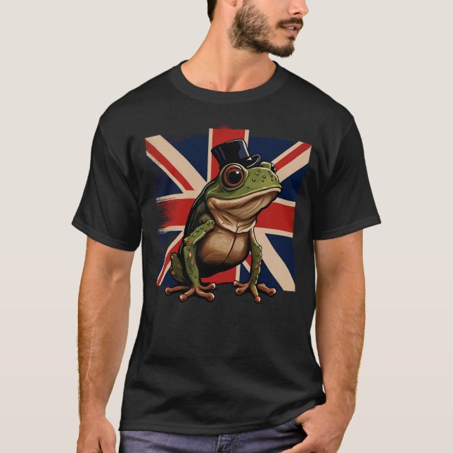 British UK Frog on Great Britain Frog T-Shirt (Vorderseite)