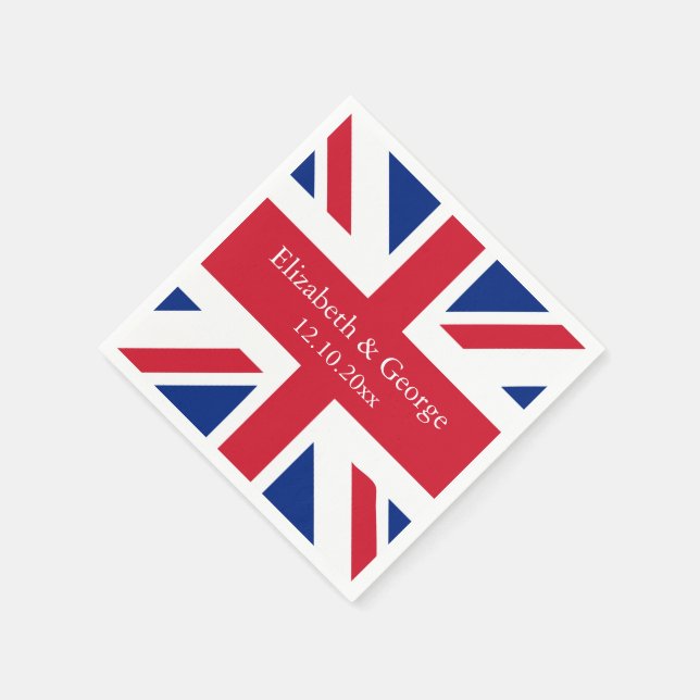 British Union Jack Flag British Wedding Serviette (Ecke)