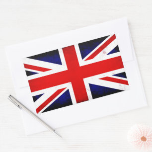 British Union Jack Flag Rechteckiger Aufkleber