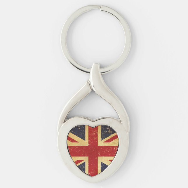 British Union Jack Flag Vintag Metal Schlüsselanhä Schlüsselanhänger (Vorderseite)