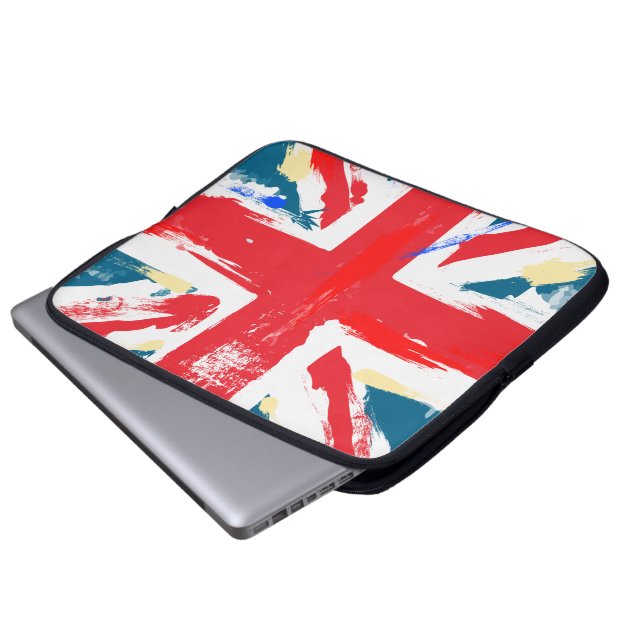British Union Jack Flag Vintag Worin Laptopschutzhülle (Vorne Knopf)