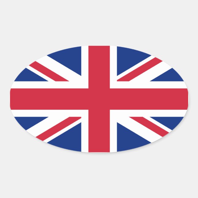 British Union Jack Ovaler Aufkleber (Vorderseite)