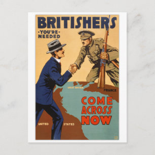 Britishers, die Sie brauchen Vintage Poster Postkarte