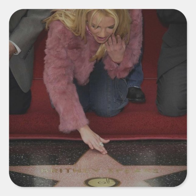 Britney Spears - Walk of Fame Quadratischer Aufkleber (Vorderseite)