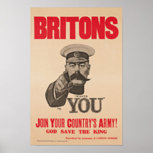 Britons Lord Kitchener Will Ihnen WWI-Propaganda Poster