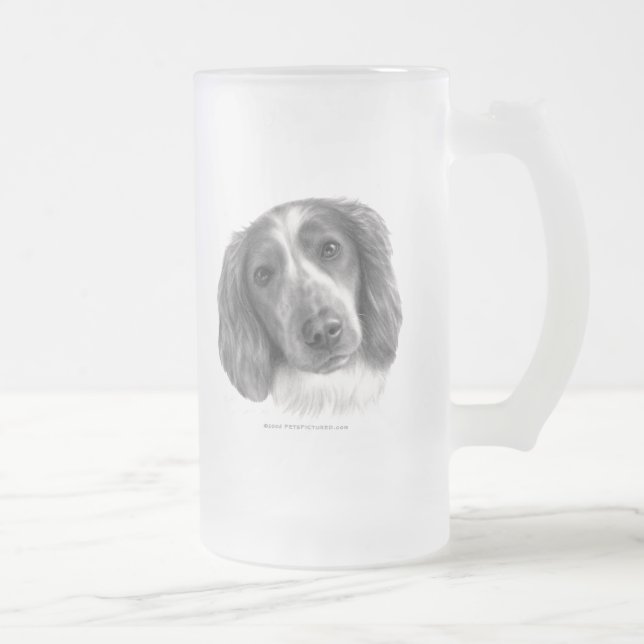 Britt, Waliser-SpringerSpaniel Mattglas Bierglas (Rechts)