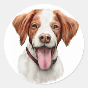 Brittany Bust Runder Aufkleber