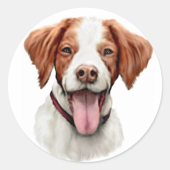 Brittany Bust Runder Aufkleber (Vorderseite)